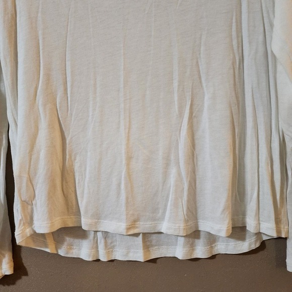 H&M Womens Pullover Slinky Stretch Knit Tee Size S White Keyhole Neck Lace Top - Picture 12 of 12
